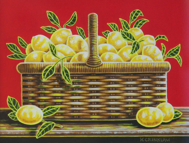 Basket with Lemons.